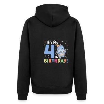 Dino pour les enfants de 4 ans - Veste à capuche bio Premium Unisexe - noir - Dos - Nico (187cm)