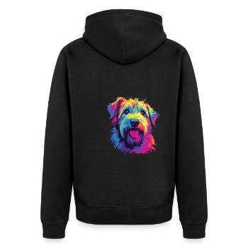 Aquarelle colorée Glen Of Imaal Terrier - Veste à capuche bio Premium Unisexe - noir - Dos - Nico (187cm)