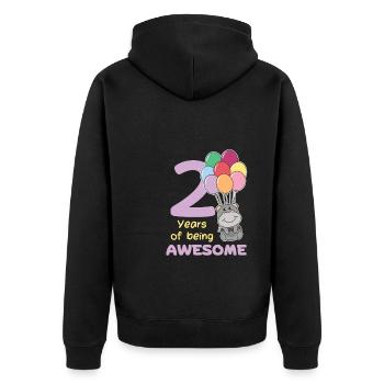 Hippopotame pour les enfants de 2 ans - Veste à capuche bio Premium Unisexe - noir - Dos - Nico (187cm)