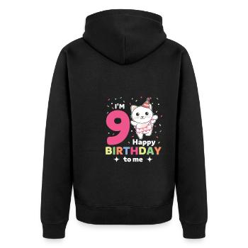 Chat pour les enfants de 9 ans - Veste à capuche bio Premium Unisexe - noir - Dos - Nico (187cm)