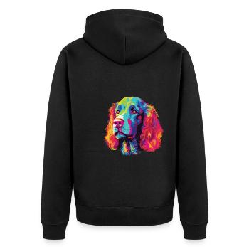 Watercolors Colorful Irish Water Water - Unisex Premium Organic Zip Hoodie - black - Back - Nico (187cm)