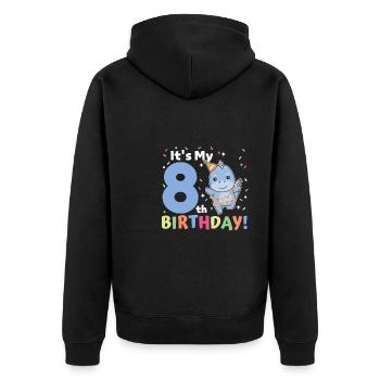 Dino pour les enfants de 8 ans de huit ans - Veste à capuche bio Premium Unisexe - noir - Dos - Nico (187cm)