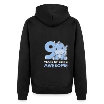 Dino pour les enfants de 9 ans - Veste à capuche bio Premium Unisexe - noir - Dos - Nico (187cm)