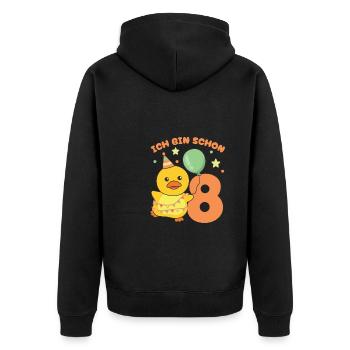 I've Been 8 Ducks Birthday Kids - Unisex Premium Organic Zip Hoodie - black - Back - Nico (187cm)