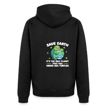 C’est la seule planète Tortues de mer vertes - Veste à capuche bio Premium Unisexe - noir - Dos - Nico (187cm)