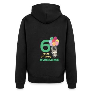 Âne pour les enfants de 6 ans de six ans - Veste à capuche bio Premium Unisexe - noir - Dos - Nico (187cm)
