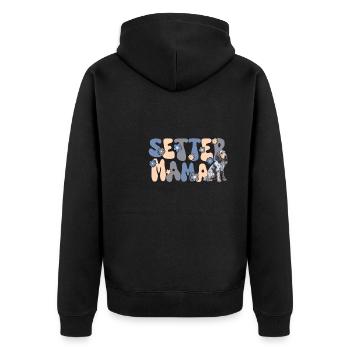 English Blue Setter Groovy Setter Mama - Unisex Premium Organic Zip Hoodie - black - Back - Nico (187cm)