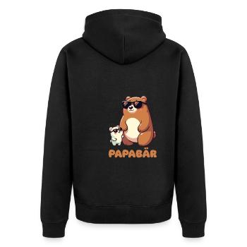 Papa Bears Father's Day Best Dad - Bear - Unisex Premium Organic Zip Hoodie - black - Back - Nico (187cm)