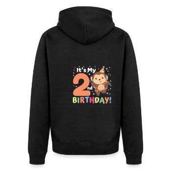 Singe pour les enfants de 2 ans - Veste à capuche bio Premium Unisexe - noir - Dos - Nico (187cm)
