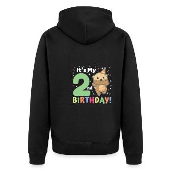Loutre pour les enfants de 2 ans - Veste à capuche bio Premium Unisexe - noir - Dos - Nico (187cm)