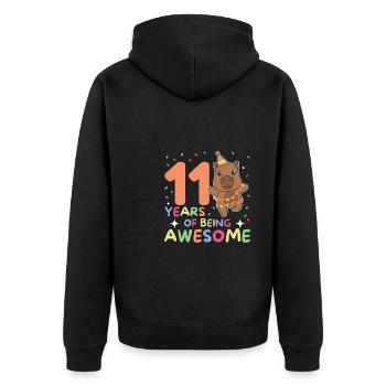Capybara pour ses 11 ans enfants de onze ans - Veste à capuche bio Premium Unisexe - noir - Dos - Nico (187cm)