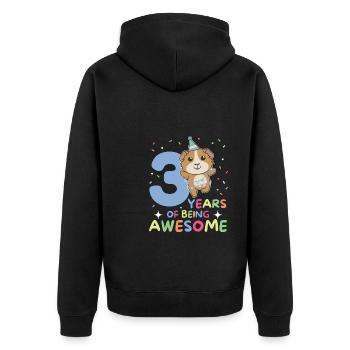 Cochon d’Inde pour les enfants de 3 ans - Veste à capuche bio Premium Unisexe - noir - Dos - Nico (187cm)