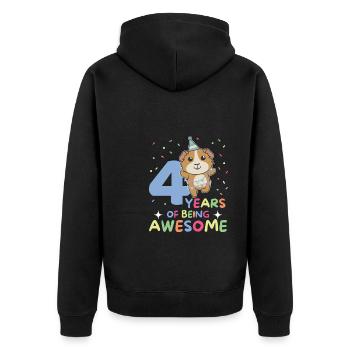 Cochon d’Inde pour les enfants de 4 ans - Veste à capuche bio Premium Unisexe - noir - Dos - Nico (187cm)