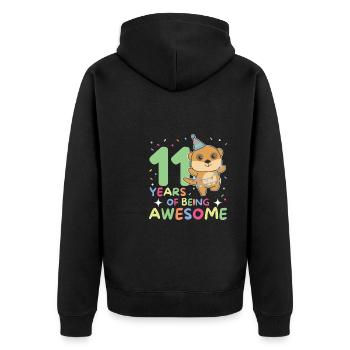 Suricate pour ses 11 ans Enfants onze ans - Veste à capuche bio Premium Unisexe - noir - Dos - Nico (187cm)