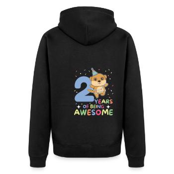 Suricate pour les enfants de 2 ans - Veste à capuche bio Premium Unisexe - noir - Dos - Nico (187cm)