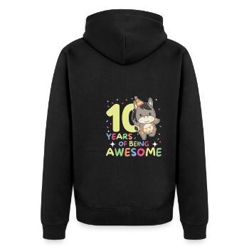 Âne pour les 10 ans Enfants de dix ans - Veste à capuche bio Premium Unisexe - noir - Dos - Nico (187cm)
