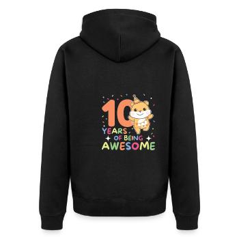Hamster pour les 10 ans Enfants de dix ans - Veste à capuche bio Premium Unisexe - noir - Dos - Nico (187cm)