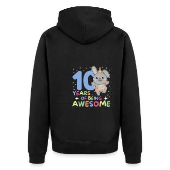 Lapin pour ses 10 ans enfants de dix ans - Veste à capuche bio Premium Unisexe - noir - Dos - Nico (187cm)