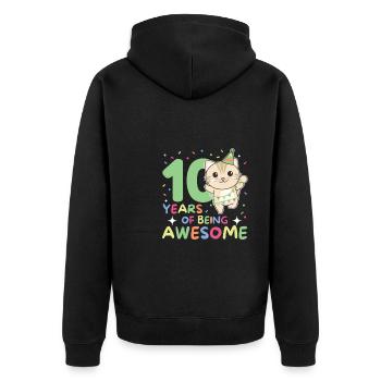 Chat pour les 10 ans Enfants de dix ans - Veste à capuche bio Premium Unisexe - noir - Dos - Nico (187cm)