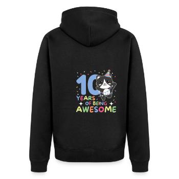 Chat pour les 10 ans Enfants de dix ans - Veste à capuche bio Premium Unisexe - noir - Dos - Nico (187cm)