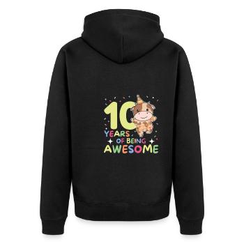 Vache pour les enfants de 10 ans - Veste à capuche bio Premium Unisexe - noir - Dos - Nico (187cm)