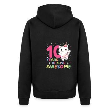 Chat pour les 10 ans Enfants de dix ans - Veste à capuche bio Premium Unisexe - noir - Dos - Nico (187cm)