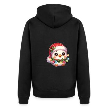 Chapeau de Noël Noël Fairy Lights Poulet - Veste à capuche bio Premium Unisexe - noir - Dos - Nico (187cm)