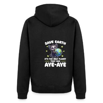 Ist der einzige Planet mit Fingertiere Earth Day - Unisex Premium Bio Zip Hoodie - Schwarz - Hinten - Nico (187cm)