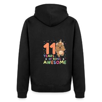 Quokka pour les enfants de 11 ans - Veste à capuche bio Premium Unisexe - noir - Dos - Nico (187cm)