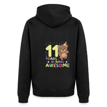 Ours pour ses 11 ans enfants de onze ans - Veste à capuche bio Premium Unisexe - noir - Dos - Nico (187cm)