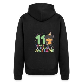 Rottweiler pour ses 11 ans Enfants de onze ans - Veste à capuche bio Premium Unisexe - noir - Dos - Nico (187cm)