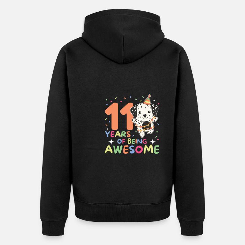 Les Dalmatiens pour leurs 11 ans enfants de onze ans - Veste à capuche bio Premium Unisexe - noir