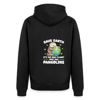 Est la seule planète avec des pangolins Jour de la Terre - Veste à capuche bio Premium Unisexe - noir - Dos - Nico (187cm)