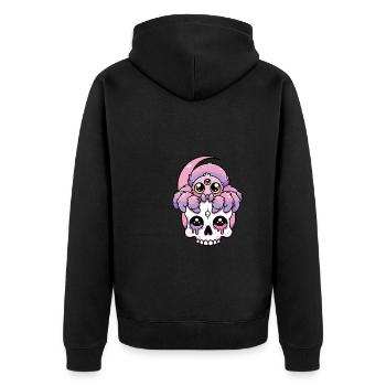 Kawaii Gothique Tarentule Couleurs Pastel Gothique Goth - Veste à capuche bio Premium Unisexe - noir - Dos - Nico (187cm)