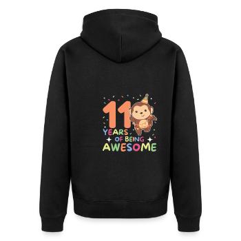 Singe pour les enfants de 11 ans - Veste à capuche bio Premium Unisexe - noir - Dos - Nico (187cm)