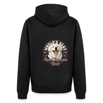 Bouvier des Pyrénées Grand Pyrénéen papa - Veste à capuche bio Premium Unisexe - noir - Dos - Nico (187cm)