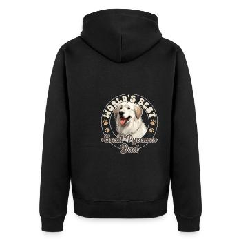 Bouvier des Pyrénées Grand Pyrénéen papa - Veste à capuche bio Premium Unisexe - noir - Dos - Nico (187cm)