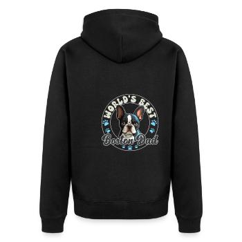 Boston Terrier Groovy Boston Dad - Veste à capuche bio Premium Unisexe - noir - Dos - Nico (187cm)