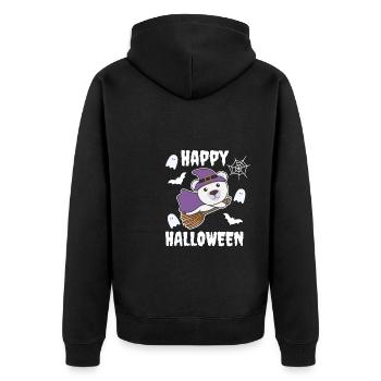 Ours polaire Happy Halloween Sorcière Enfants Costume de Sorcière - Veste à capuche bio Premium Unisexe - noir - Dos - Nico (187cm)