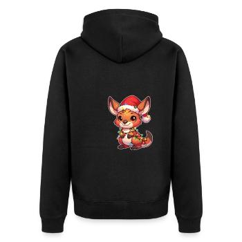 Chapeau de Noël Noël Fées Wallaby - Veste à capuche bio Premium Unisexe - noir - Dos - Nico (187cm)