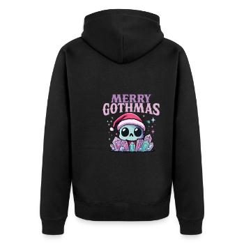 Merry Gothmas Pastel Goth Crâne de Noël - Veste à capuche bio Premium Unisexe - noir - Dos - Nico (187cm)