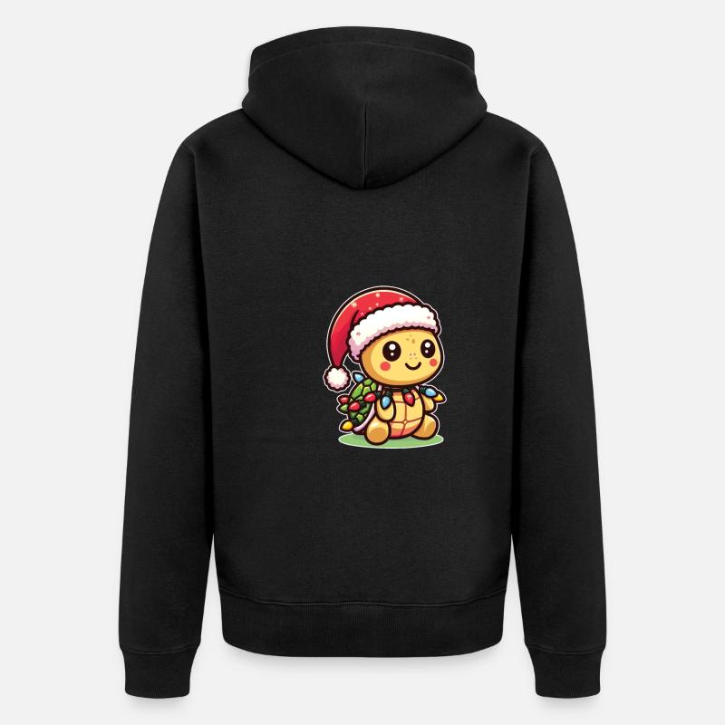 Tortue de Noël - Veste à capuche bio Premium Unisexe - noir