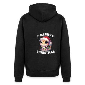 Fées de Noël Gecko léopard - Veste à capuche bio Premium Unisexe - noir - Dos - Nico (187cm)