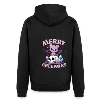 Merry Creepmas chat Pastel Goth Noël Crâne - Veste à capuche bio Premium Unisexe - noir - Dos - Nico (187cm)