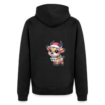 Fées de Noël Saiga Antilope - Veste à capuche bio Premium Unisexe - noir - Dos - Nico (187cm)