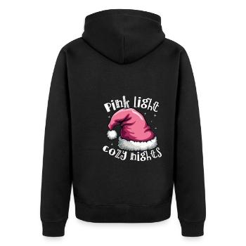 Joyeux Noël en rose Fête de Noël - Veste à capuche bio Premium Unisexe - noir - Dos - Nico (187cm)