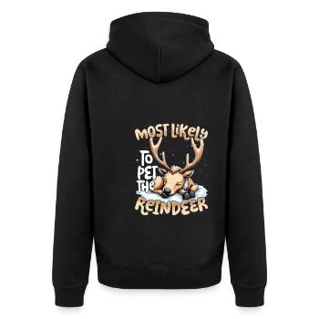 Le plus susceptible de caresser les rennes Holiday - Veste à capuche bio Premium Unisexe - noir - Dos - Nico (187cm)