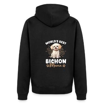 Bichon frisé Groovy Bichon Mama - Veste à capuche bio Premium Unisexe - noir - Dos - Nico (187cm)