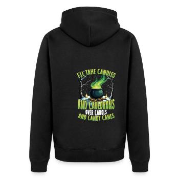 Je prends des bougies et des chaudrons au lieu de cannes de bonbon - Veste à capuche bio Premium Unisexe - noir - Dos - Nico (187cm)