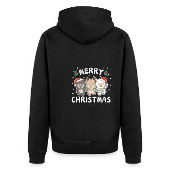Joyeux Noël Lama mignon avec festif - Veste à capuche bio Premium Unisexe - noir - Dos - Nico (187cm)